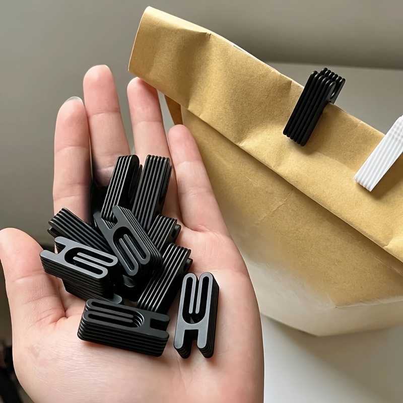 Food Packed Snacks - Confezione da 10 clip nere per