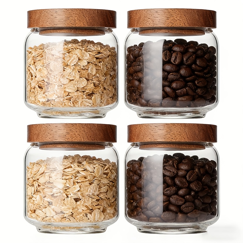 Food Packed Snacks - Set di 4 Barattoli in Vetro